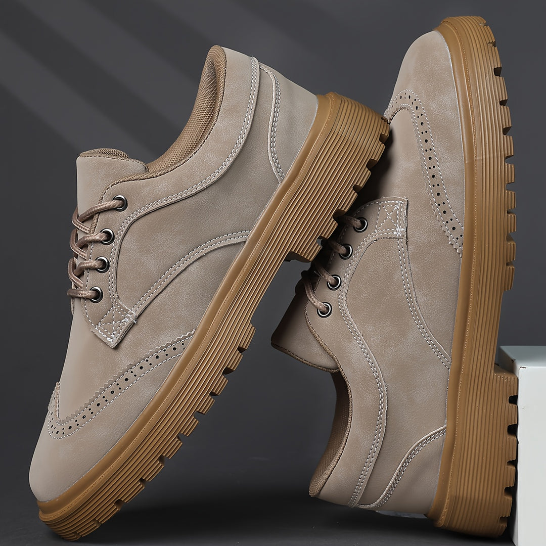 British Brogue Style Low-Top Sneakers