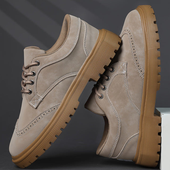 British Brogue Style Low-Top Sneakers