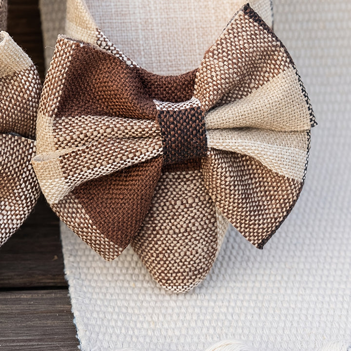 Plaid Bow Flat Shoes