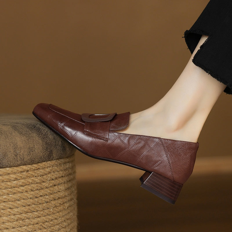 Block Heel Loafers