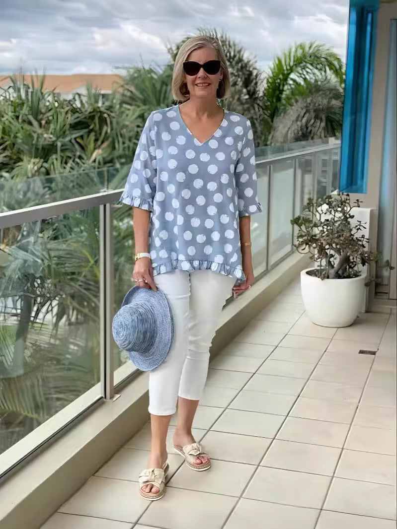 Relaxed V-neck Blouse