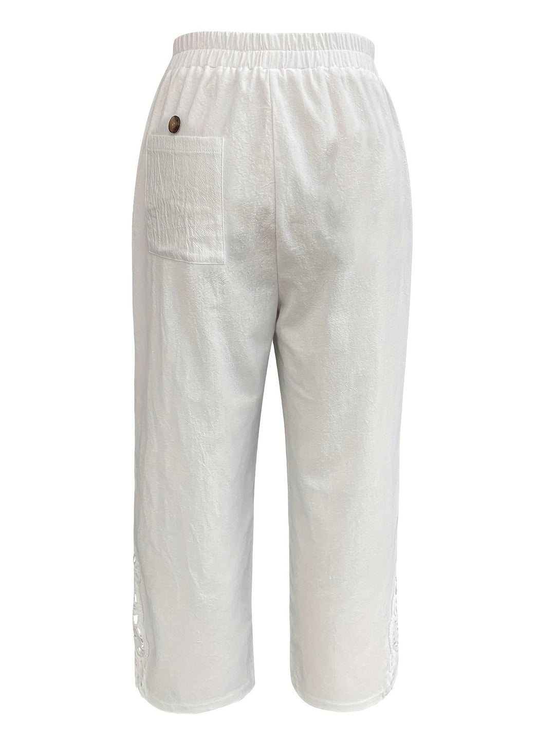 Straight leg trousers with lace