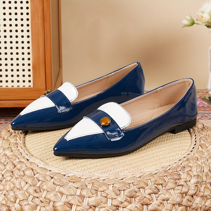 Pointed Toe Buckle Loafers