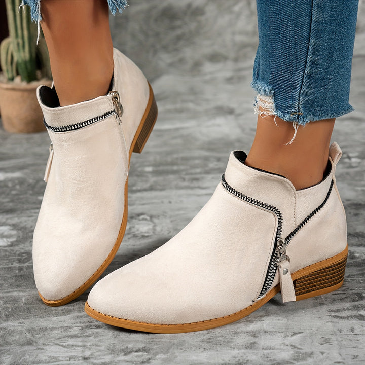 Women's Slip-On Chunky Heel Ankle Boots