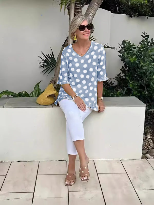 Relaxed V-neck Blouse