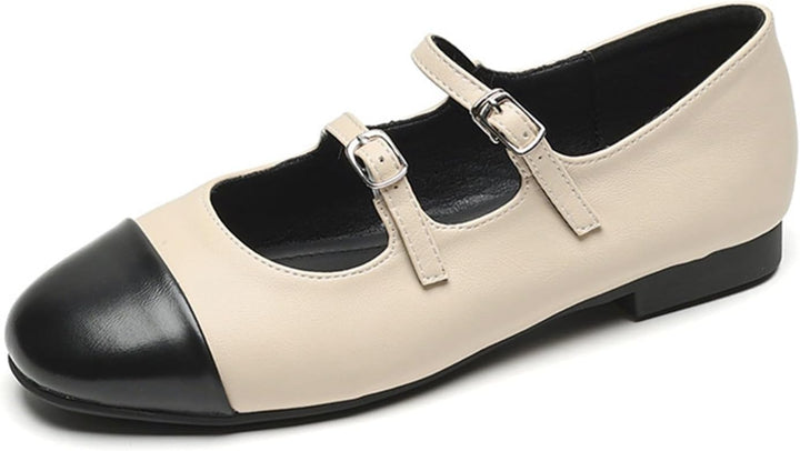 Double Belt Buckle Ballets Shoes