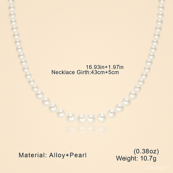 French-Style Classic Faux Pearl Necklace