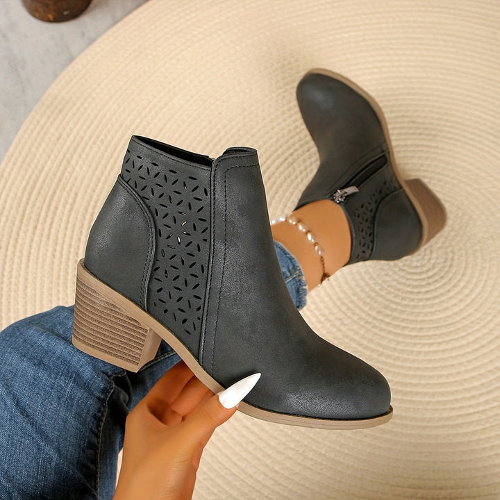 Block Heel Pointed Boots