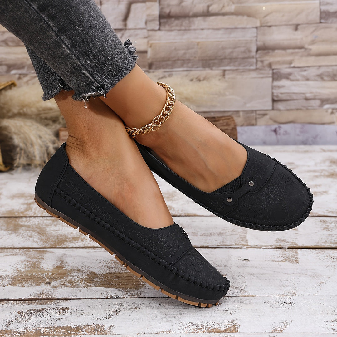 Women's Large Size Retro Slip-On Loafers