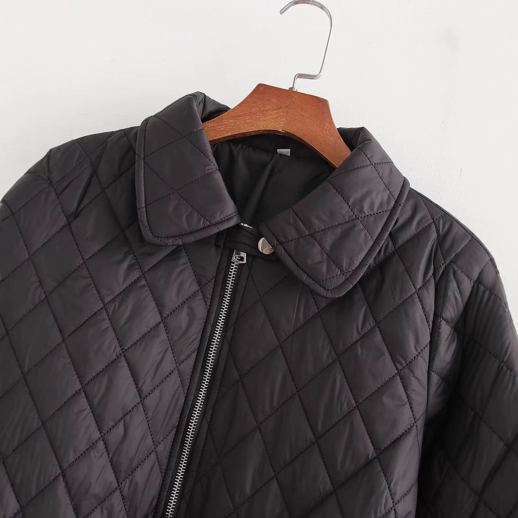 Quilted Coat with Belt