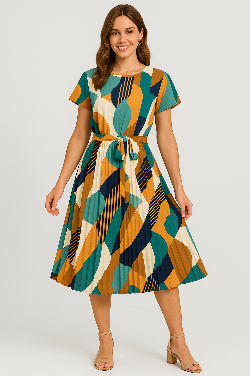 Patchwork Midi Dress
