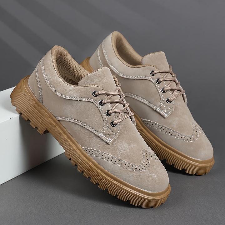 British Brogue Style Low-Top Sneakers