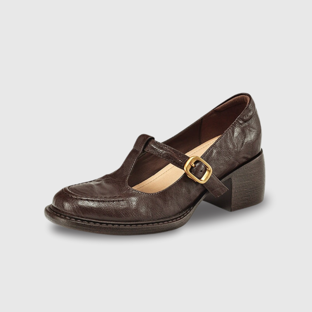 T-Strap Round Toe Pumps