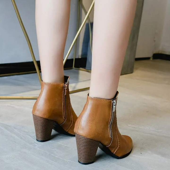 Retro Zipper Boots