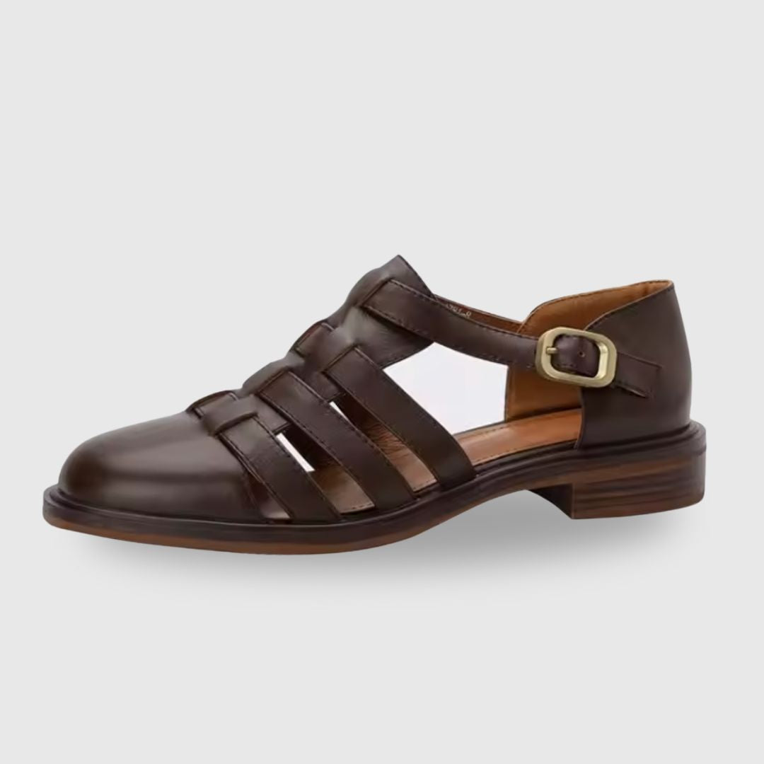 Round Toe Leather Sandals