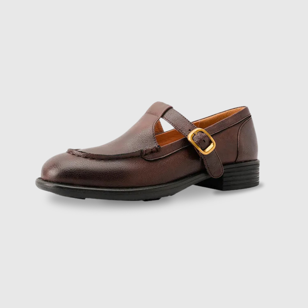 Low Heel Retro Brown Shoes