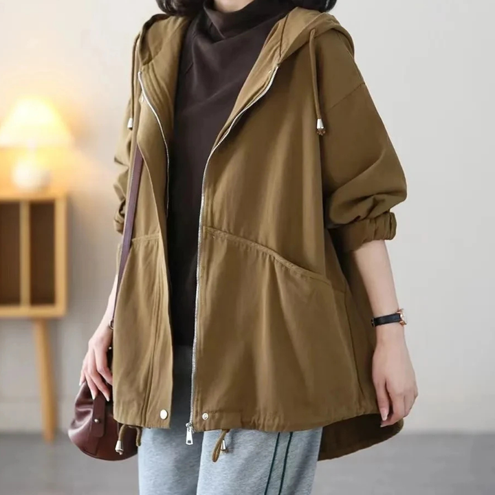 Women Hooded Trench Coat