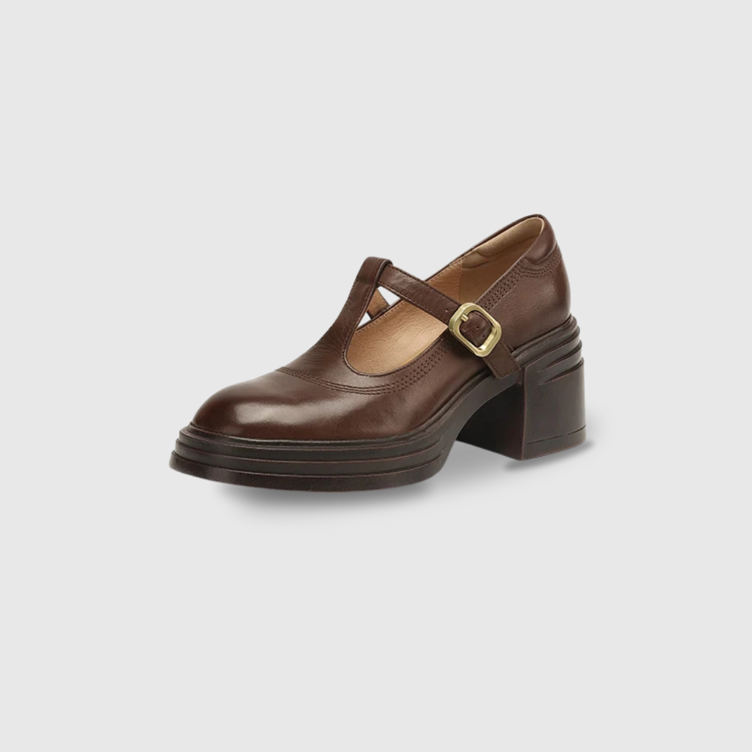 Chunky Heels Round Toe Women Pumps