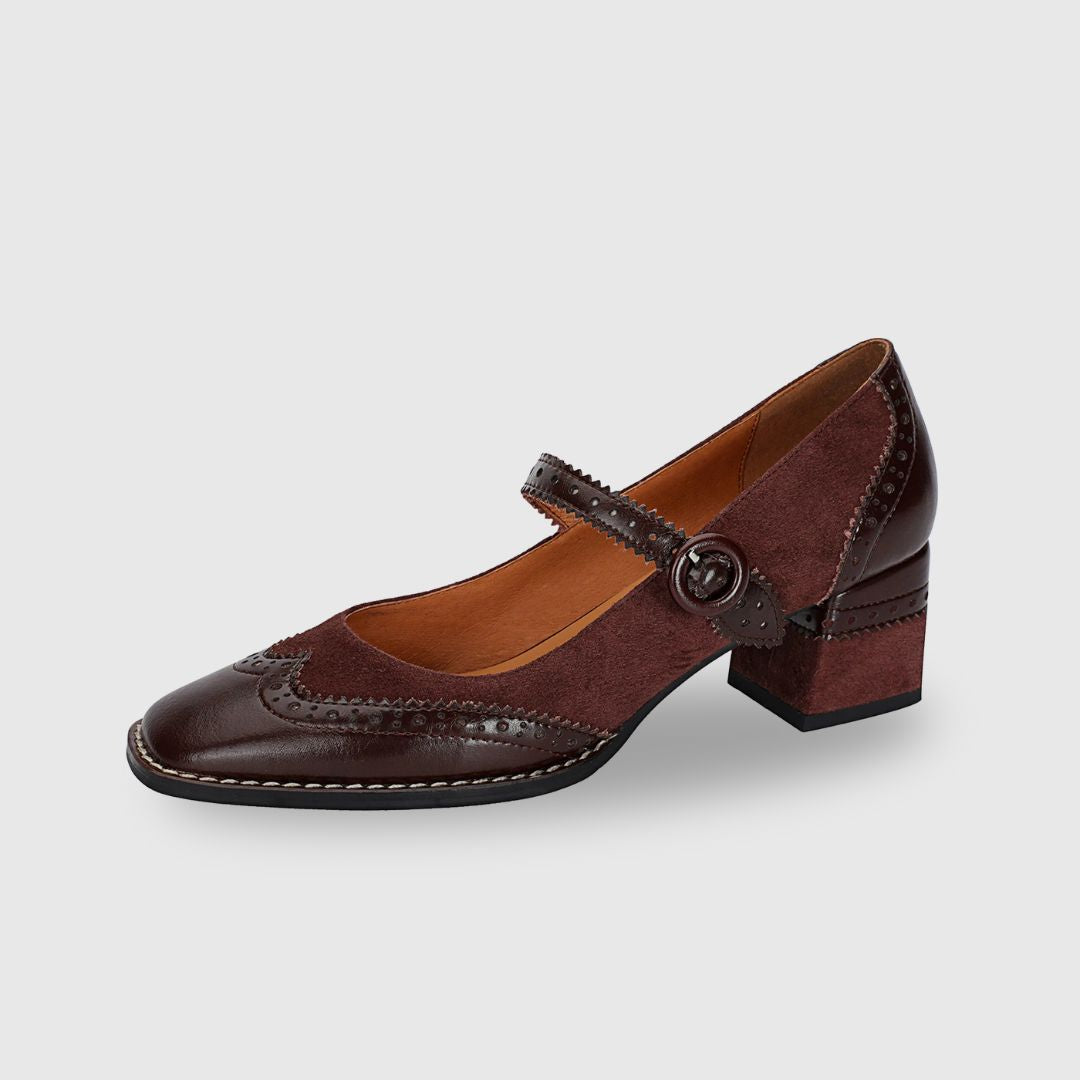 Leather Brogue Mary Janes