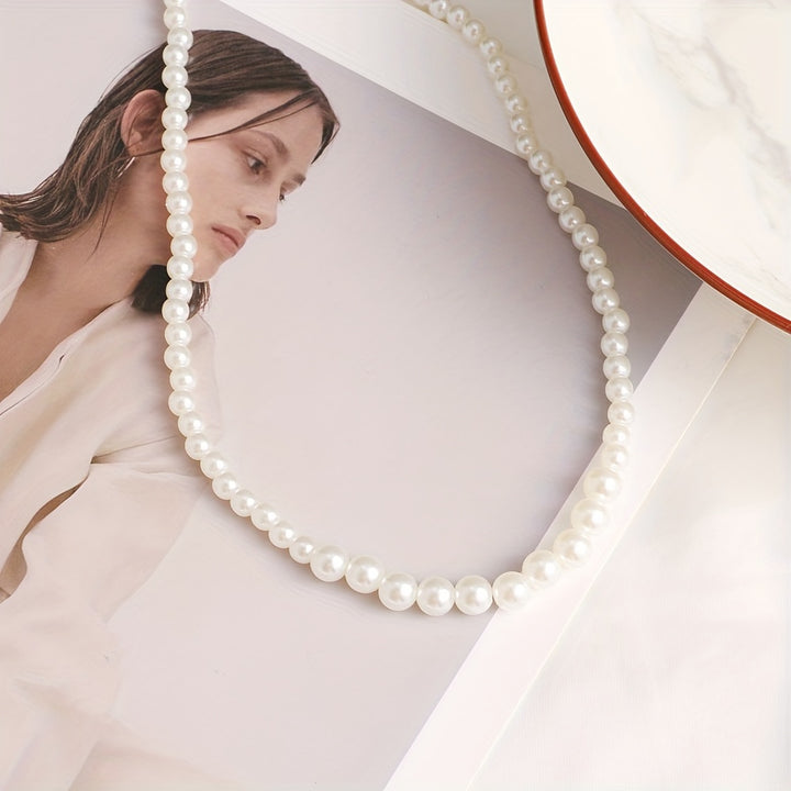 French-Style Classic Faux Pearl Necklace