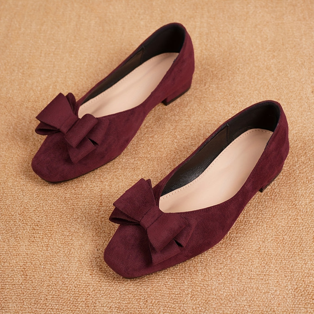 Square Headed Low Heel Single Shoes