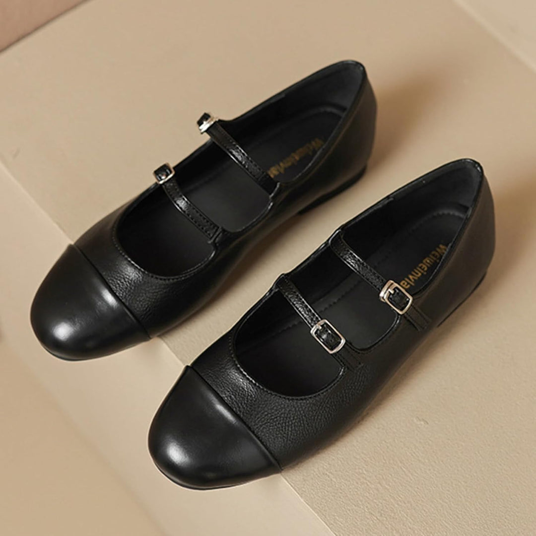 Double Belt Buckle Ballets Shoes