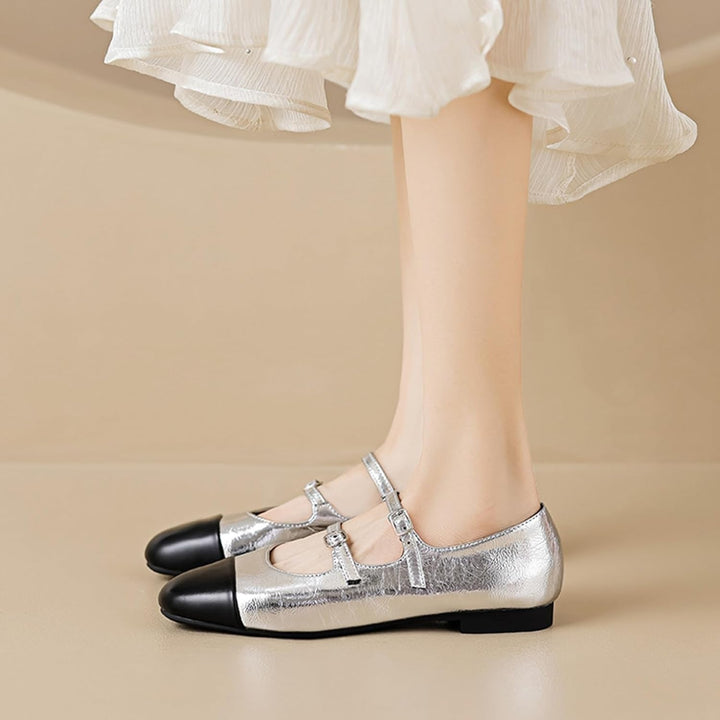 Double Belt Buckle Ballets Shoes