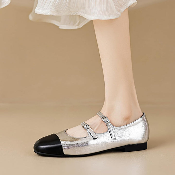 Double Belt Buckle Ballets Shoes