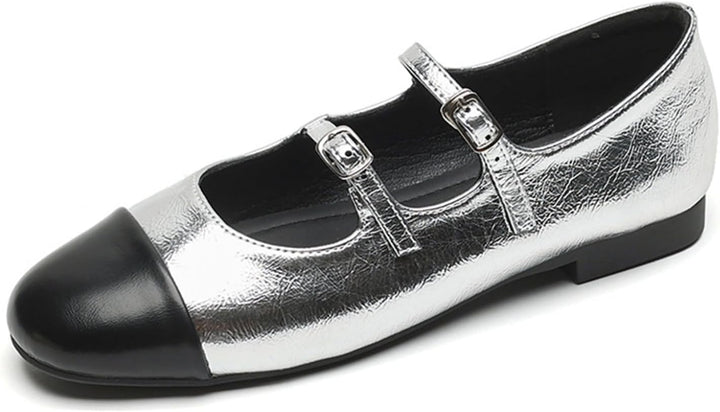 Double Belt Buckle Ballets Shoes