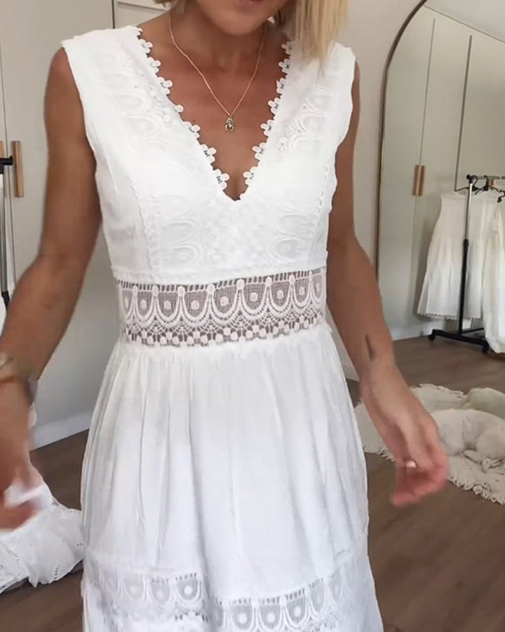 Lace White Dress