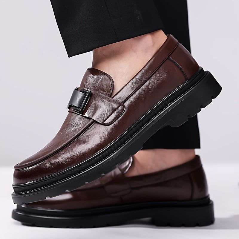 Classic Loafers with Buckle Strap