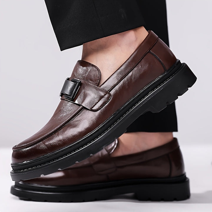 Classic Loafers with Buckle Strap