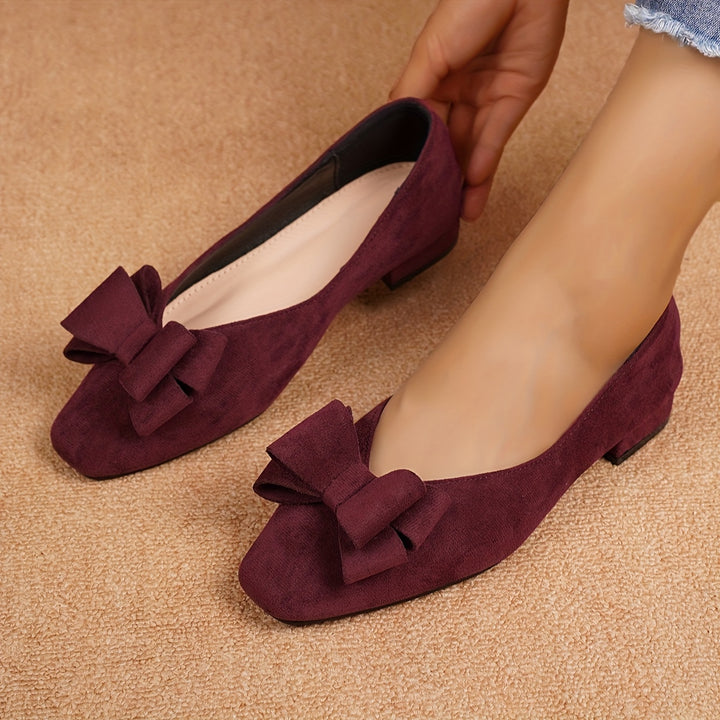 Square Headed Low Heel Single Shoes