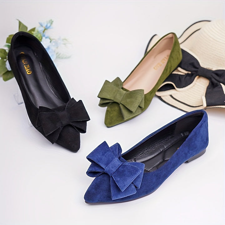 Solid Color Pointed Toe Soft Sole Shoes