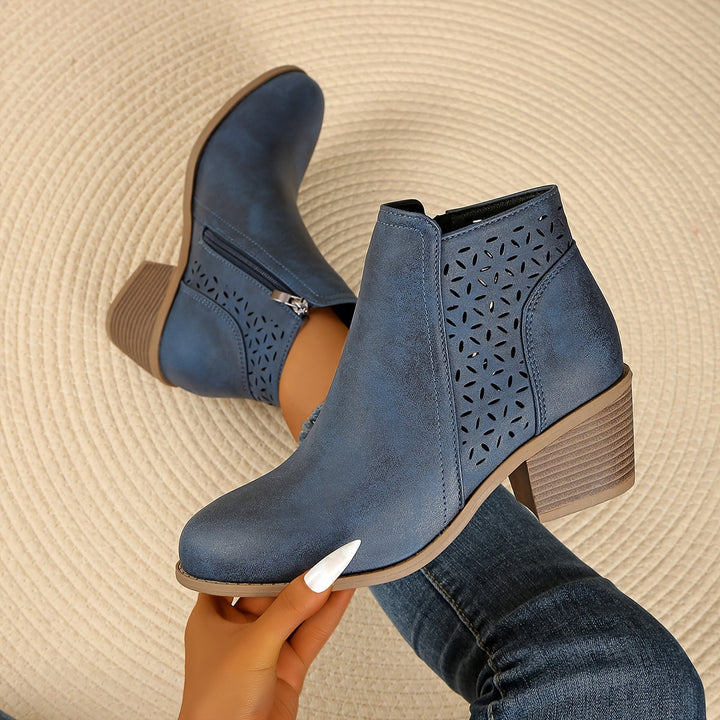 Block Heel Pointed Boots