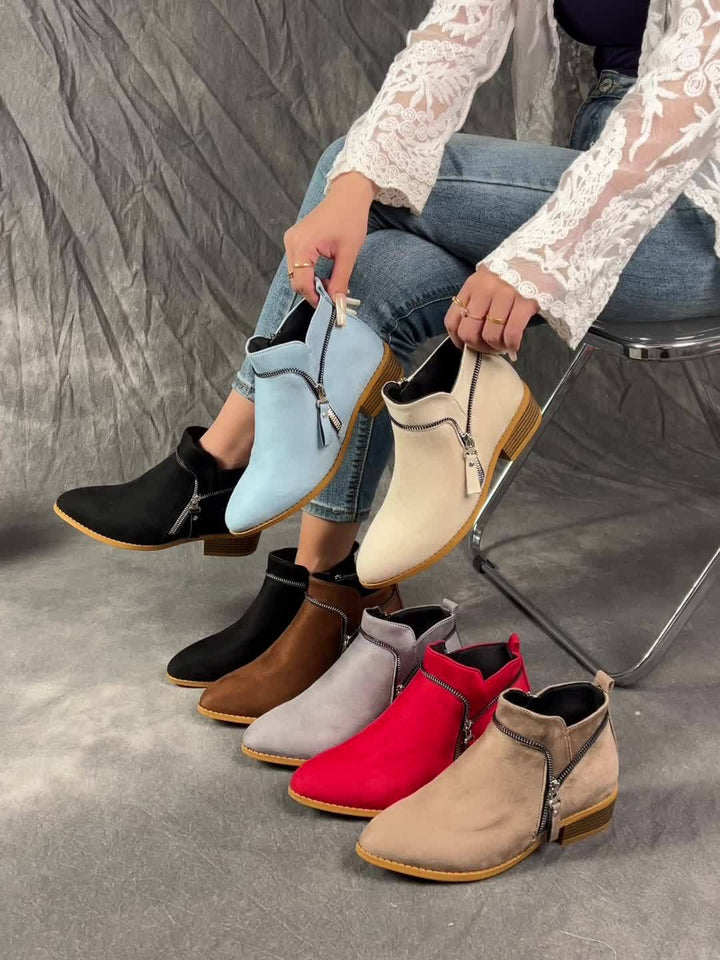 Women's Slip-On Chunky Heel Ankle Boots