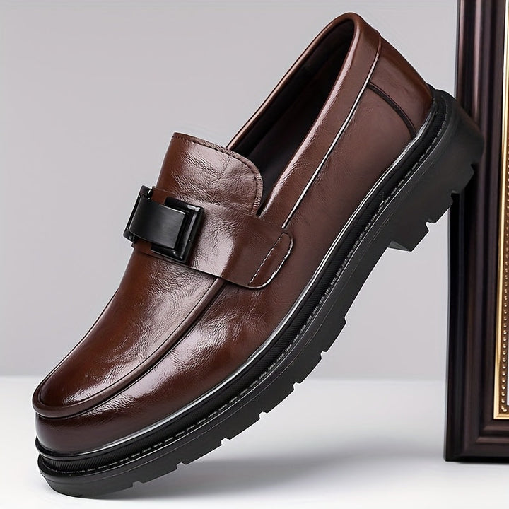 Classic Loafers with Buckle Strap