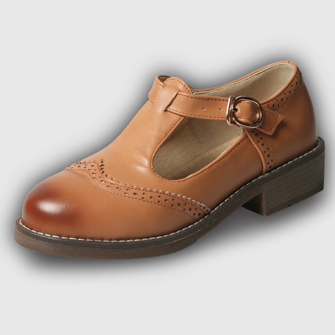 Casual T-strap Brogue Shoes