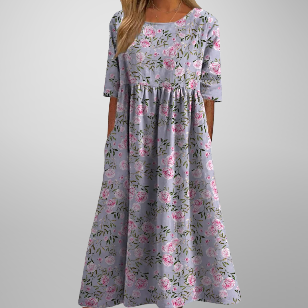 Embroidered Floral Maxi Dress