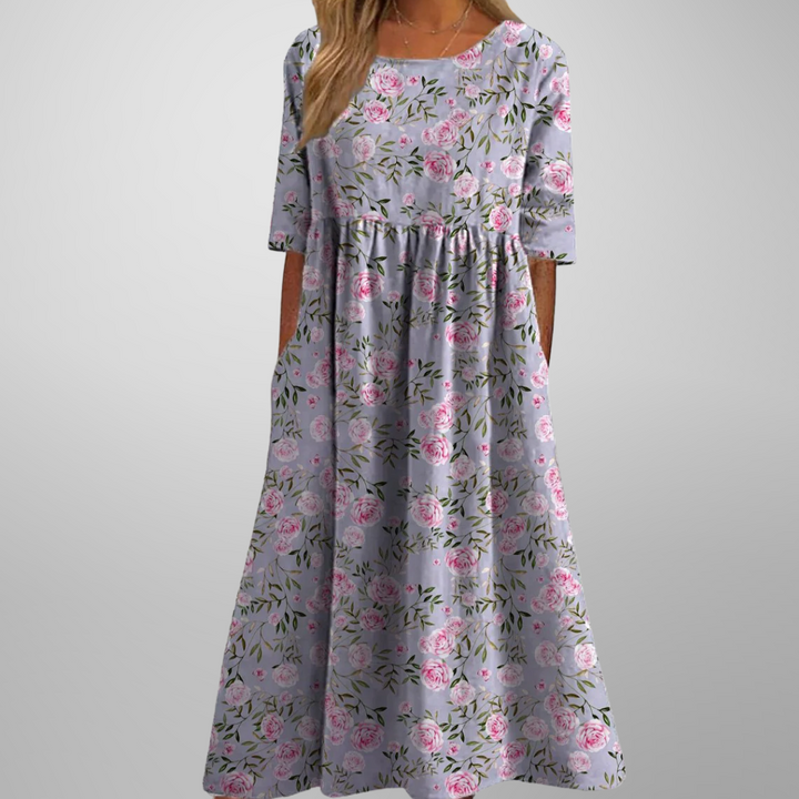 Embroidered Floral Maxi Dress