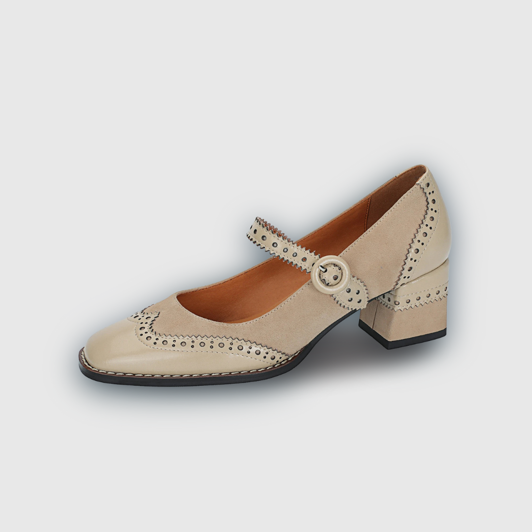 Brogue Heeled Mary Janes