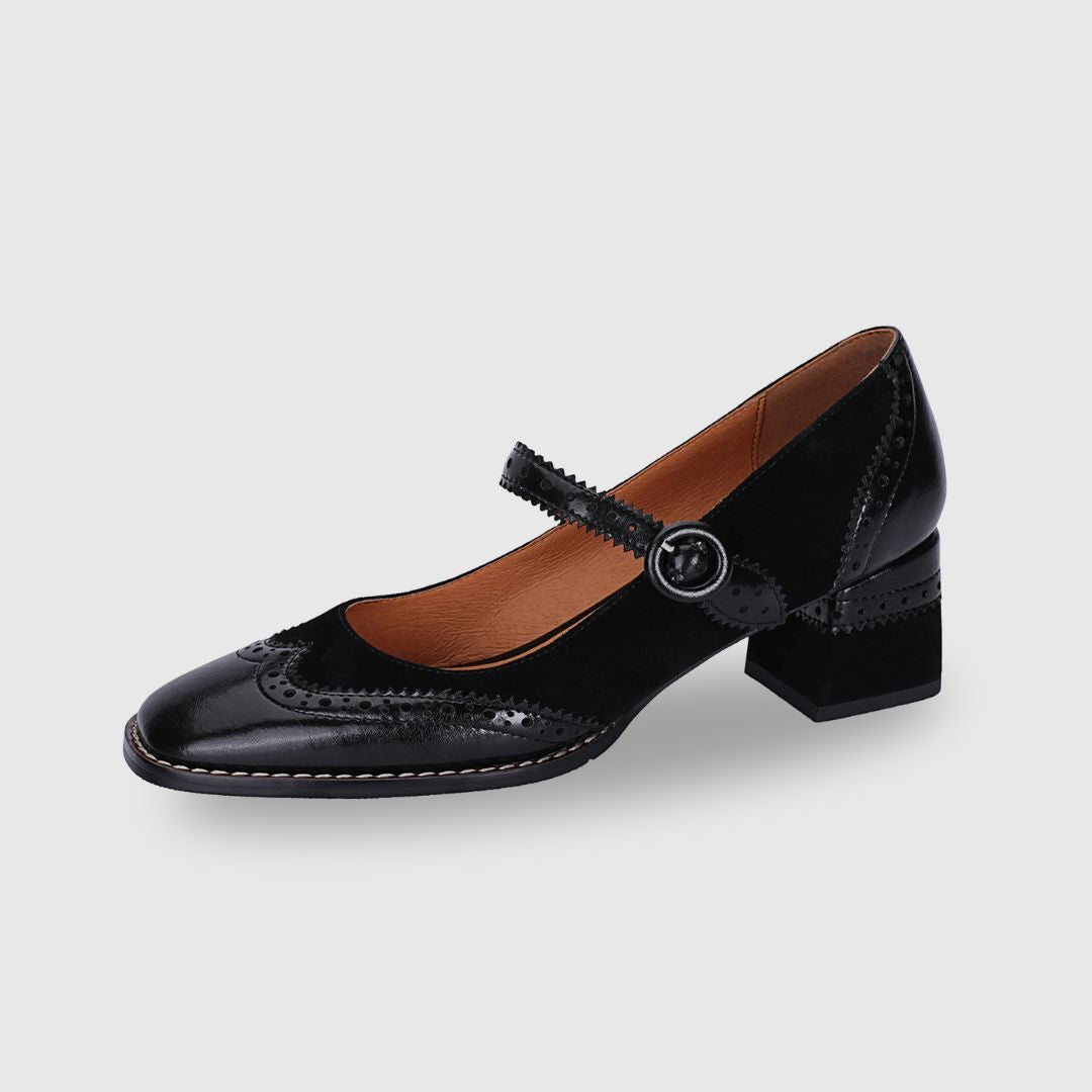 Leather Brogue Mary Janes