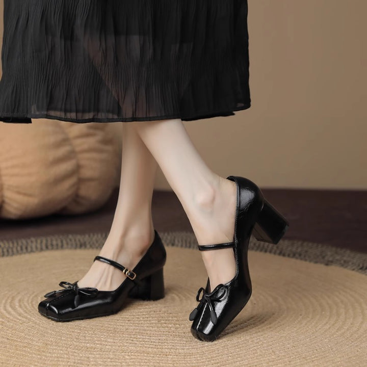 French-Inspired Women's Chunky Block Heel Pumps