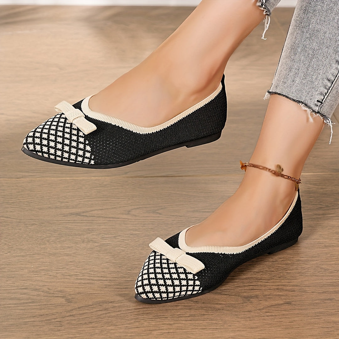 Elegant Pointed Toe Mary Jane Shoes with Bow Detail