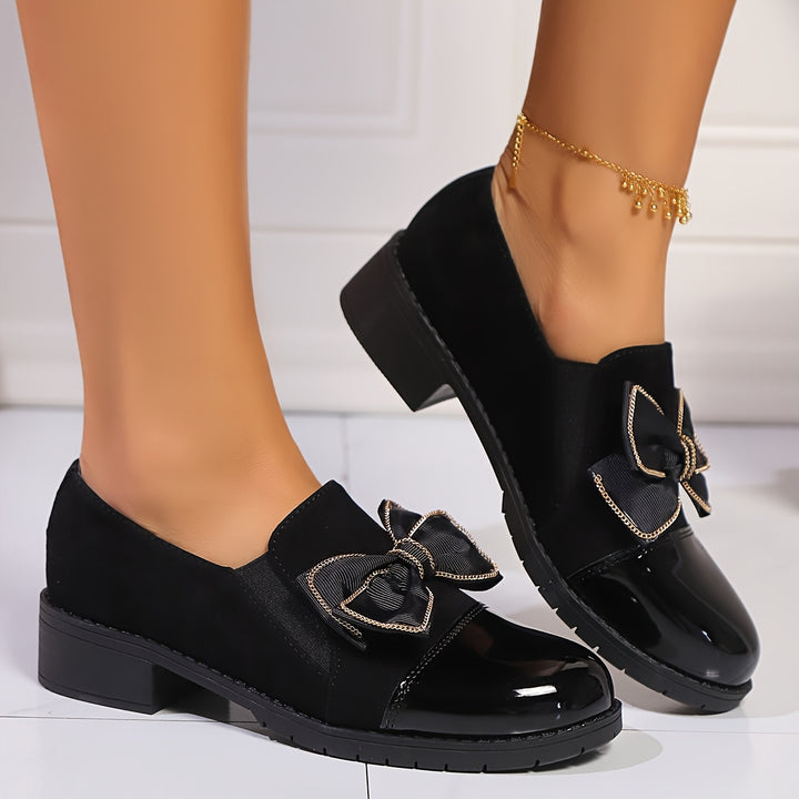 Women's Solid Color Bow-Knot Loafers