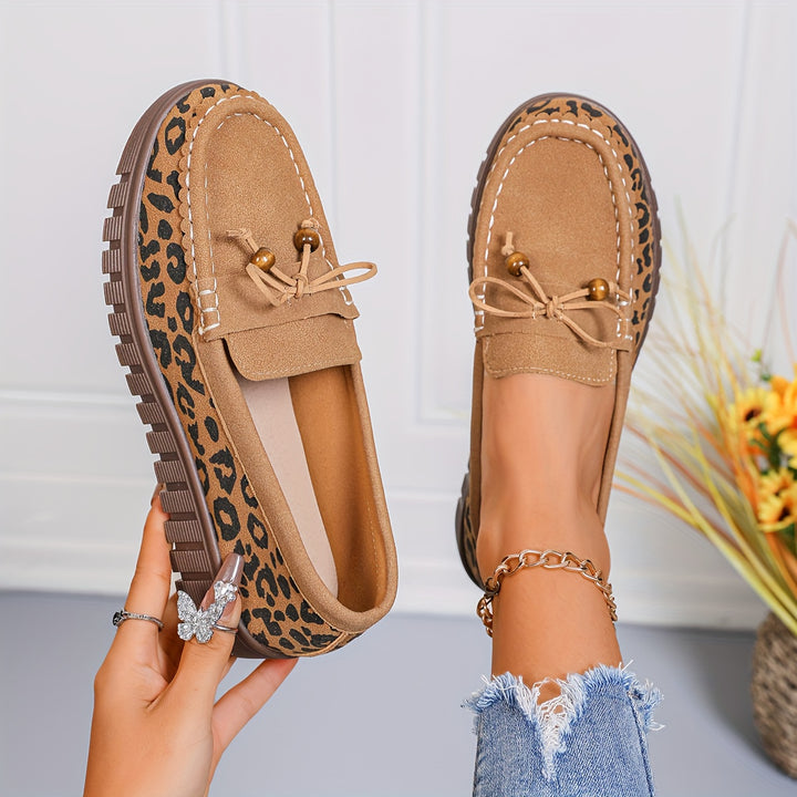 Stylish Leopard Print with Bow Shoes