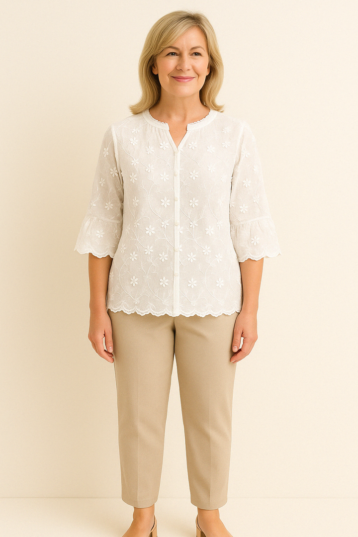 Embroided Floral Blouse