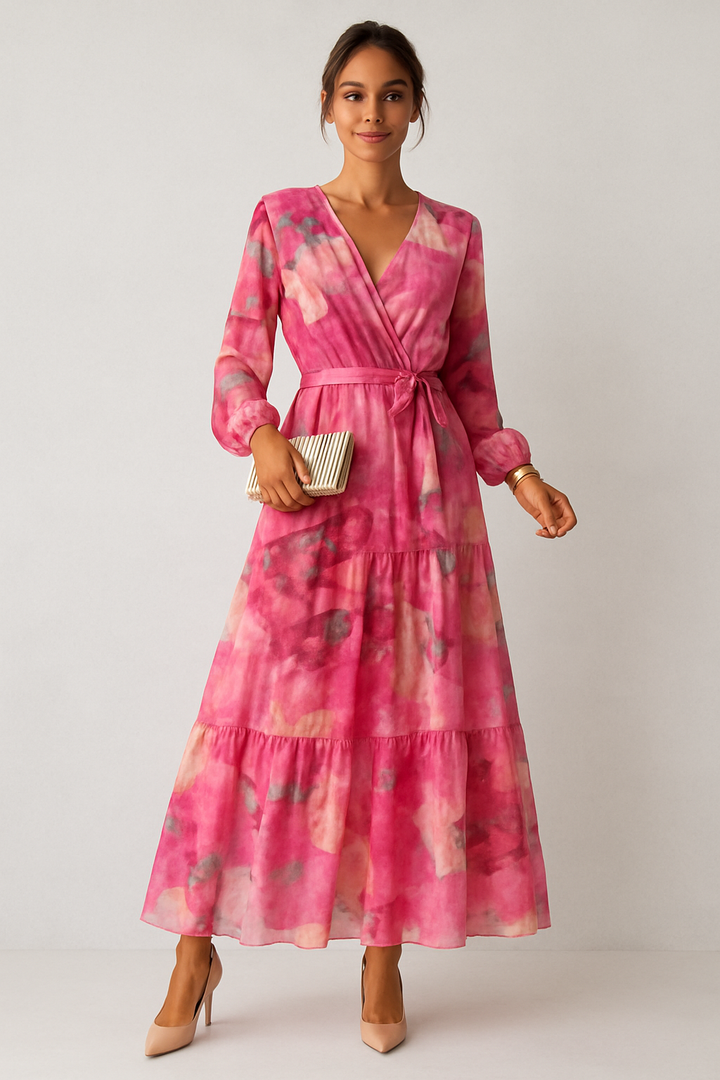 Pink Floral Maxi Dress
