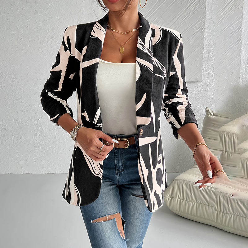 Women's Abstract Print Blazer