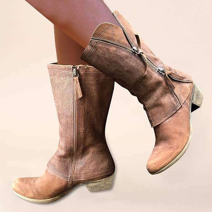 Zipped Design Boots